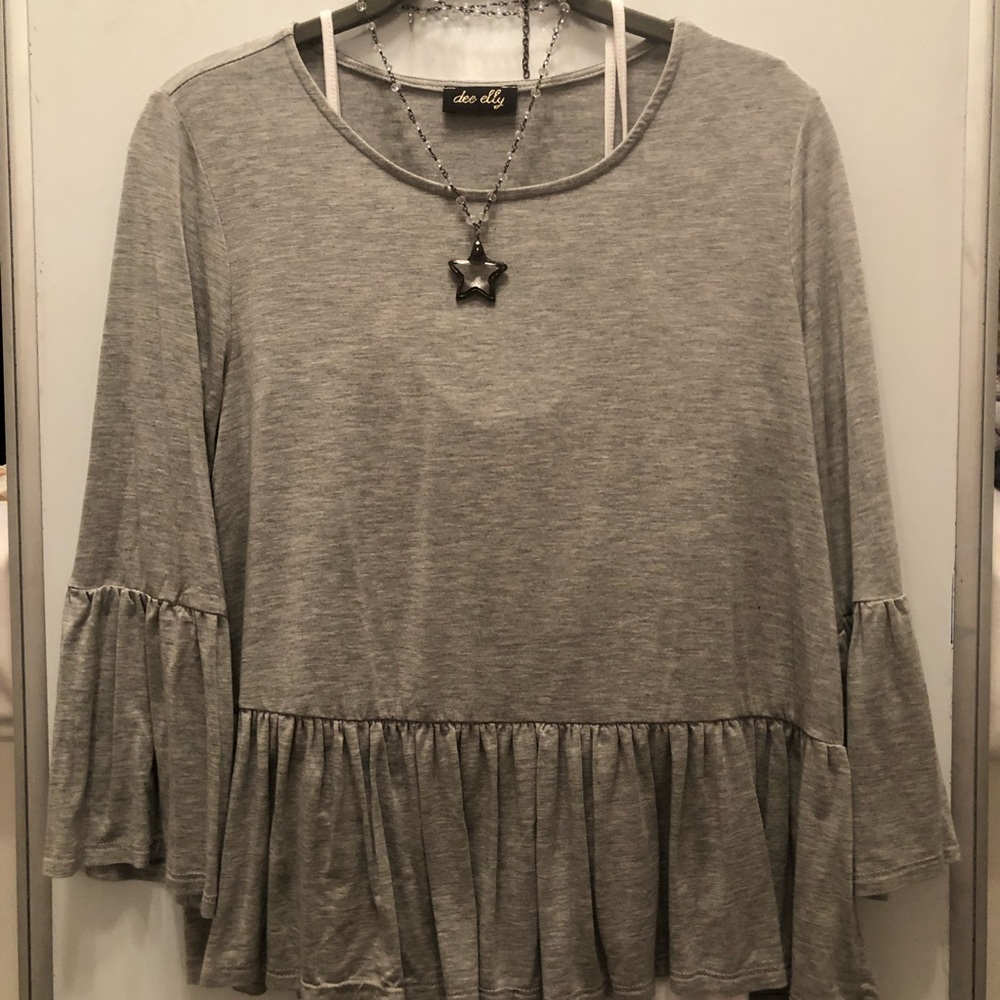flared long sleeve top